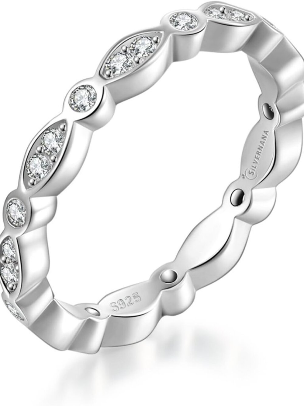 Stunning Moissanite Eternity Ring for Women - 925 Sterling Silver Wedding Band